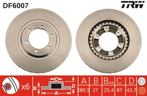 Piese auto aftermarket - DISC FRANA FATA TRW DF6007
