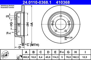 Piese auto aftermarket - DISC FRANA SPATE ATE 24.0110-0368.1