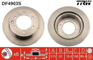 Piese auto aftermarket - DISC FRANA SPATE TRW DF4903S