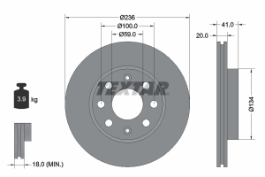 Piese auto aftermarket - DISC FRANA FATA TEXTAR 98200133401
