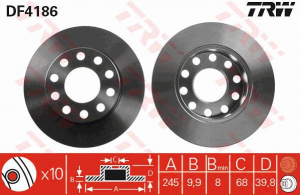 Piese auto aftermarket - DISC FRANA SPATE TRW DF4186