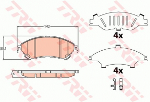Piese auto aftermarket - SET PLACUTE FRANA FATA TRW GDB3633