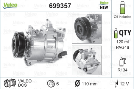 Piese auto aftermarket - COMPRESOR CLIMATIZARE VALEO V699357