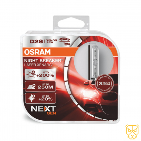 Piese auto aftermarket - SET BEC XENON D2S 35W OSRAM Xenarc Night Breaker Laser 4500K - 66240XN2-2HB