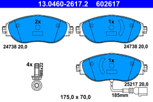 Piese auto aftermarket - SET PLACUTE FRANA FATA ATE 13.0460-2617.2