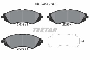 Piese auto aftermarket - SET PLACUTE FRANA FATA TEXTAR 2323401