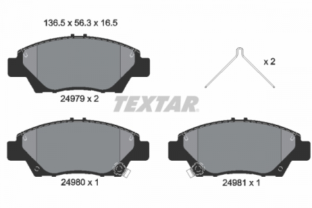 Piese auto aftermarket - SET PLACUTE FRANA FATA TEXTAR 2497901