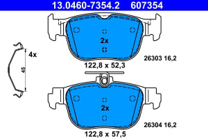 Piese auto aftermarket - SET PLACUTE FRANA SPATE ATE 13.0460-7354.2