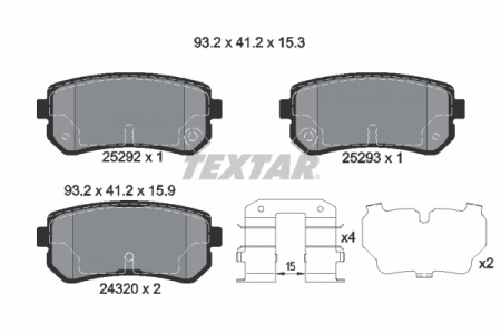 Piese auto aftermarket - SET PLACUTE FRANA SPATE TEXTAR 2529201