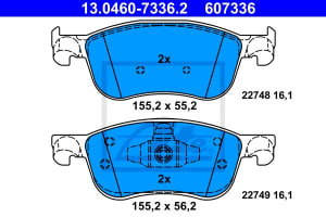 Piese auto aftermarket - SET PLACUTE FRANA FATA  ATE 13.0460-7336.2