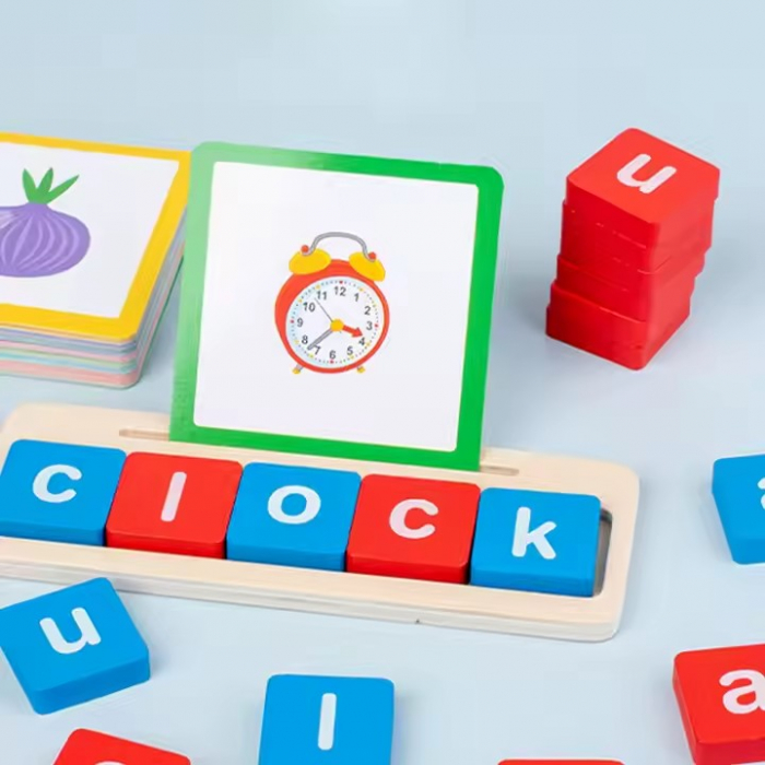 Joc educativ din lemn - Învaţă literele si scrie cuvinte in limba engleza [3]