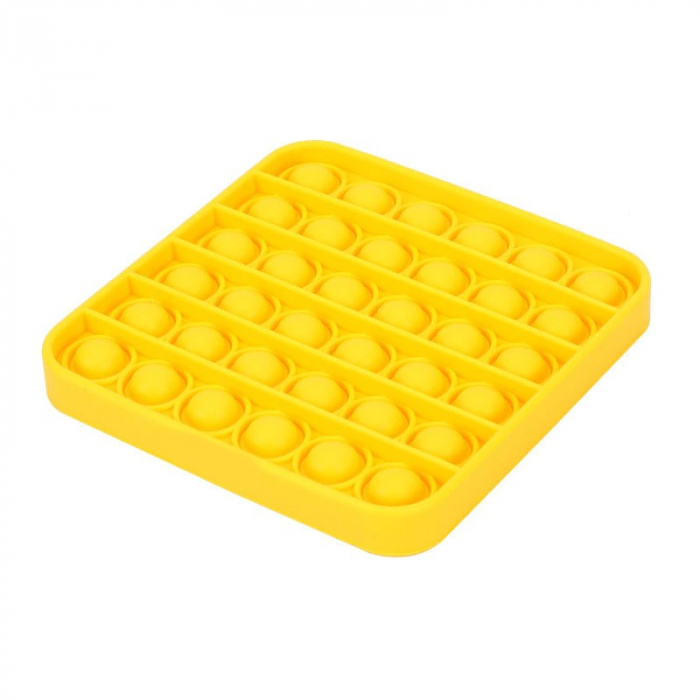 Jucărie senzorială POP IT culoare galbenă, formă pătrată [2]