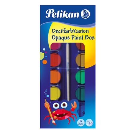 Acuarele Pelikan, 12 culori cu alb de zinc şi pensulă [2]