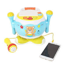 Jucărie interactivă cu microfon TOBĂ ROTATIVĂ culoare albastru [3]