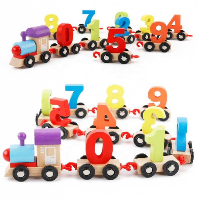 Trenuleţ din lemn DIGITAL cu vagoane numerotate de la 0 la 9 [4]