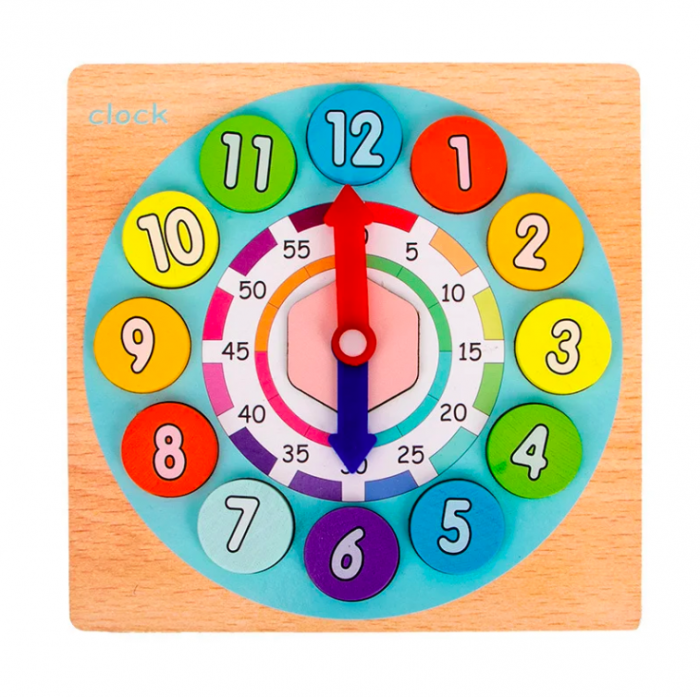 Joc din lemn 2 în 1 ceas și calcule matematice TWO IN ONE DIGITAL CLOCK [2]