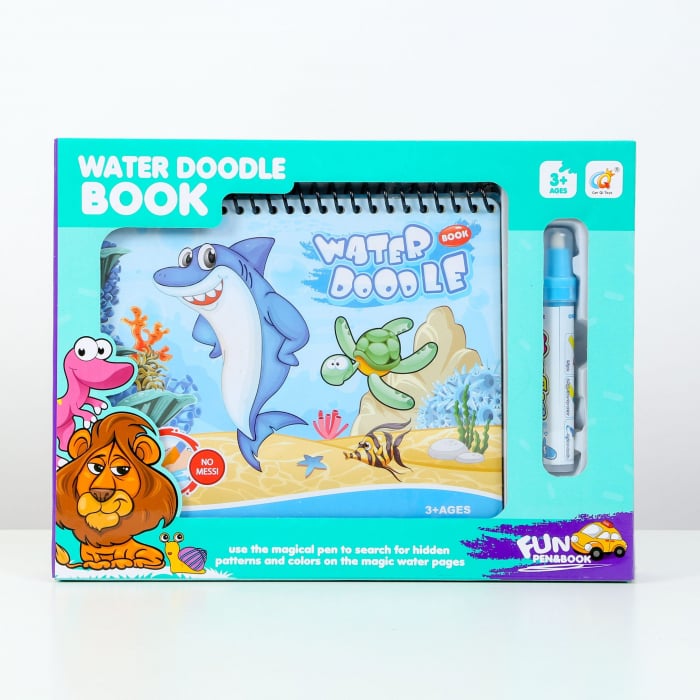 Carte reutilizabilă de colorat cu apă Doodle Water Book- animale marine [1]