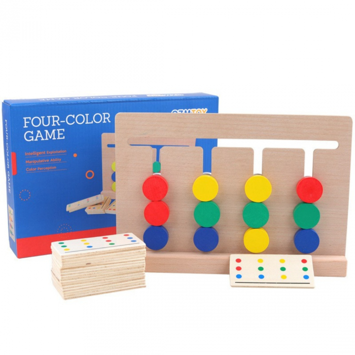 Joc Montessori de tip labirint de asociere și sortare culori - Four color game [2]