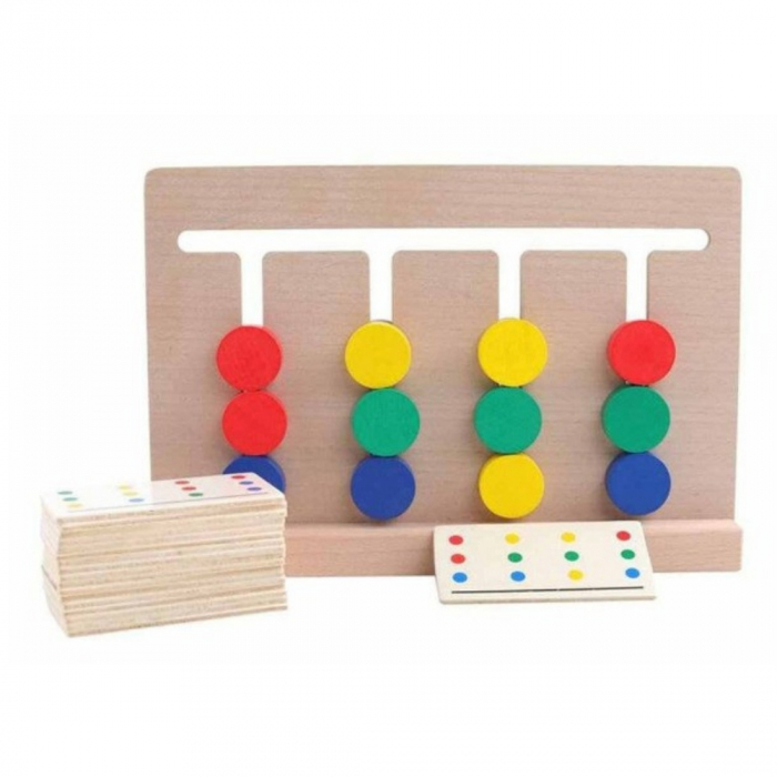 Joc Montessori de tip labirint de asociere și sortare culori - Four color game [3]