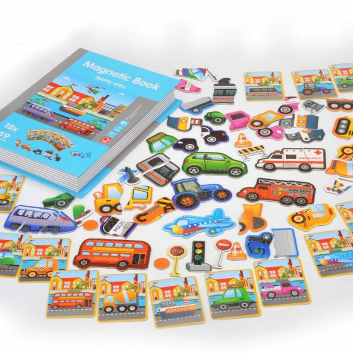 Carte magnetică puzzle MIJLOACE DE TRANSPORT - Magnetic Book traffic spell [6]