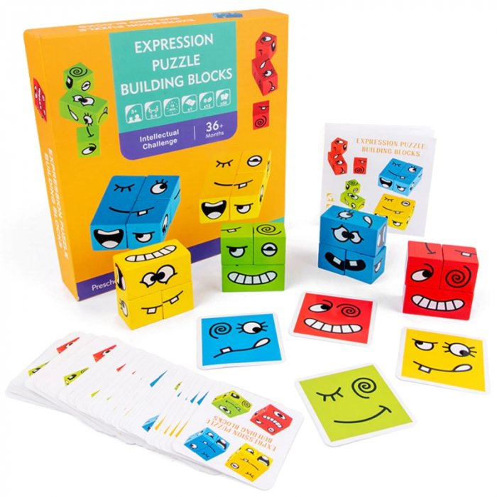 Joc de tip Puzzle Expresii faciale - Expression puzzle building blocks [2]