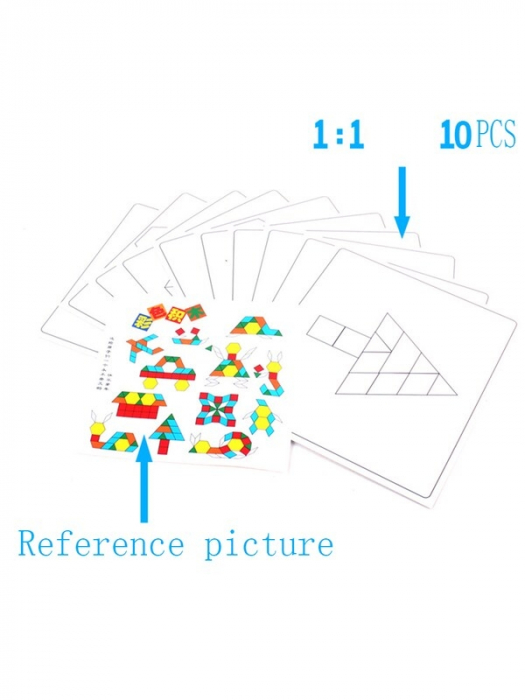 Joc tangram din lemn 125 piese - Puzzle Blocks [5]
