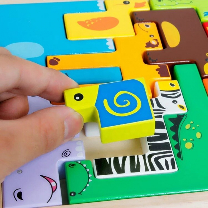 Joc de tip tetris din lemn ANIMALE [4]