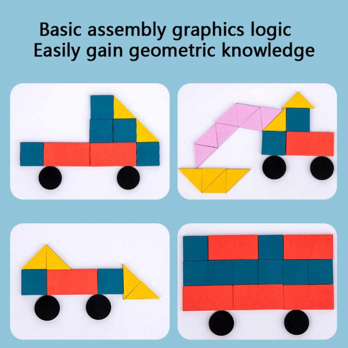 Joc tangram din lemn CONSTRUIESTE VEHICULE [3]
