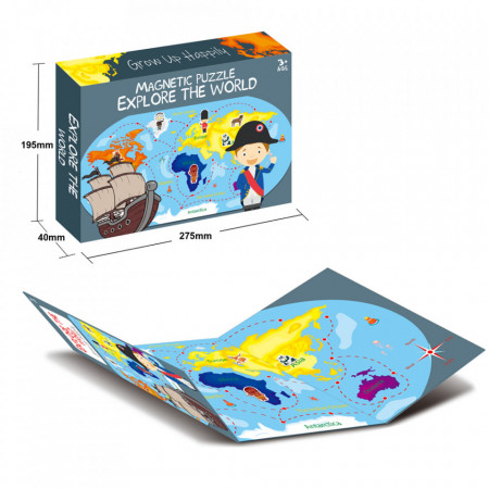 Joc magnetic tip puzzle - Harta lumii - Explore the World [4]