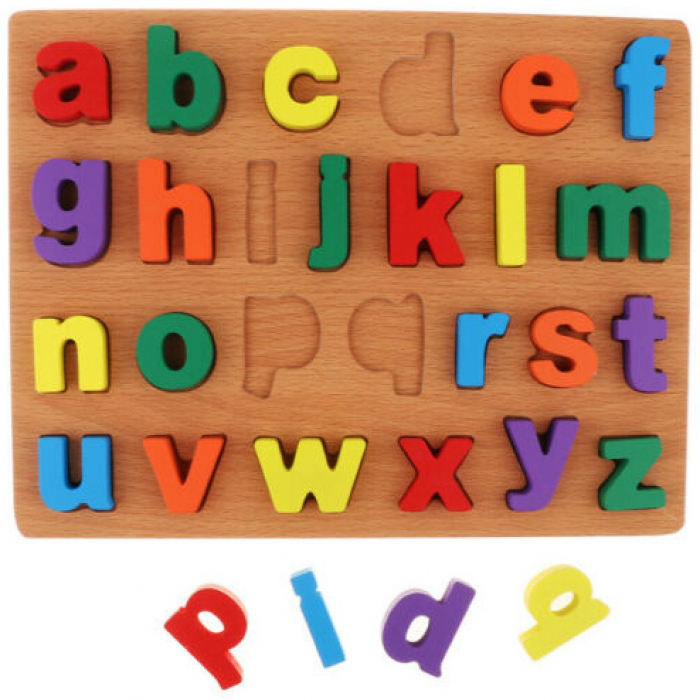Puzzle din lemn în relief litere mici de tipar [3]