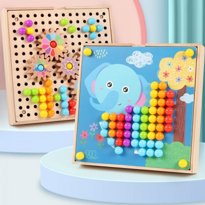 Joc creativ mozaic cu pioneze şi roţi zimţate - Mushroom pin gear jigsaw puzzle [2]