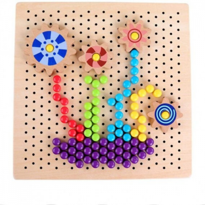 Joc creativ mozaic cu pioneze şi roţi zimţate - Mushroom pin gear jigsaw puzzle [8]