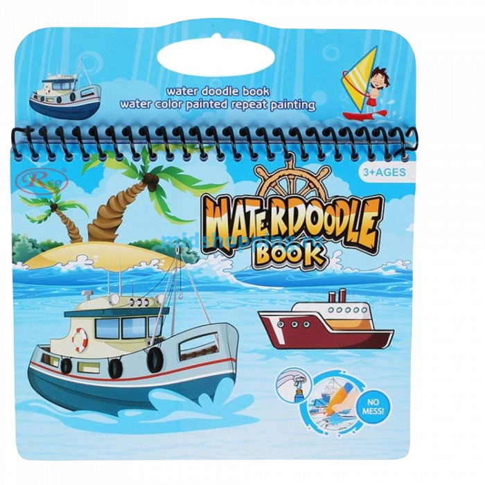 Carte reutilizabilă de colorat cu apă Doodle Water Book- vapoare [2]