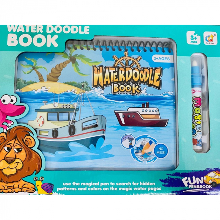Carte reutilizabilă de colorat cu apă Doodle Water Book- vapoare [1]