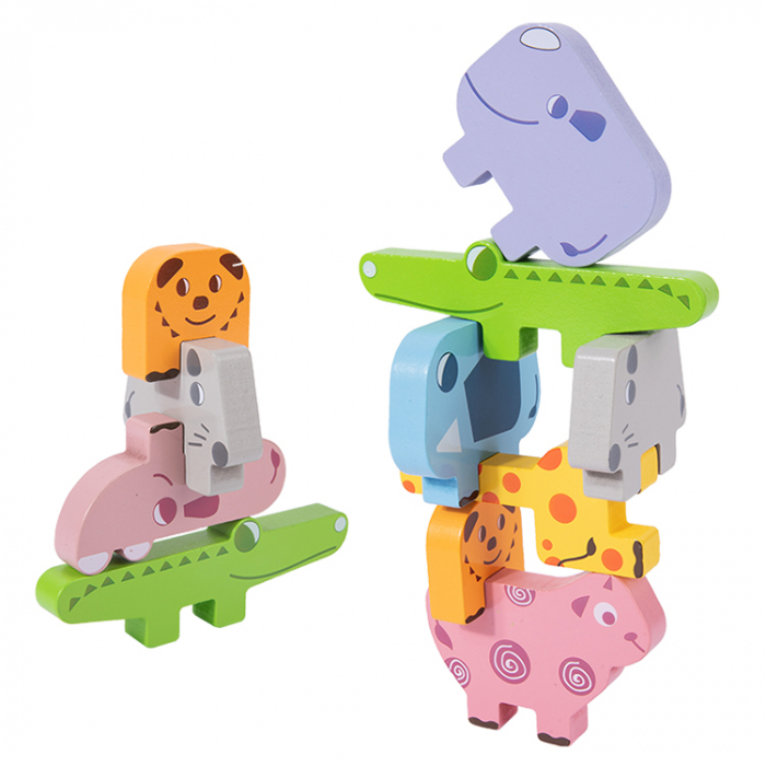 Joc de stivuit din lemn animale - Animal Stacking block game [2]