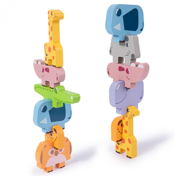Joc de stivuit din lemn animale - Animal Stacking block game [3]