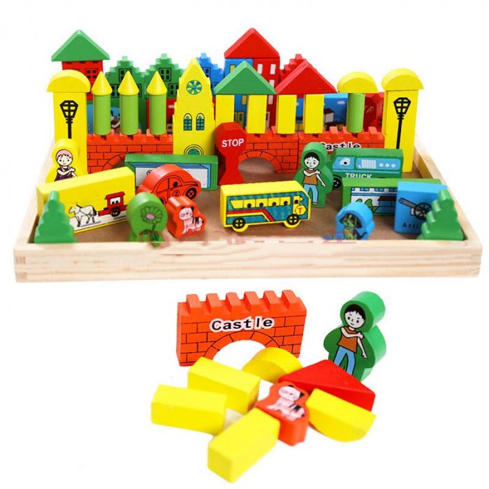 Set de cuburi din lemn pentru construit VECHIUL CASTEL - Old castel building block [3]