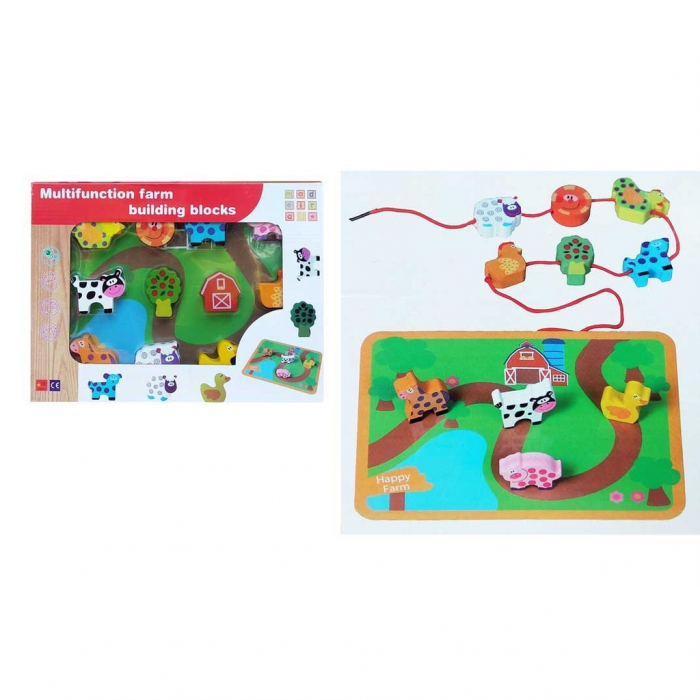 Joc de înşiruit din lemn FERMA - Multifunction farm building blocks [2]