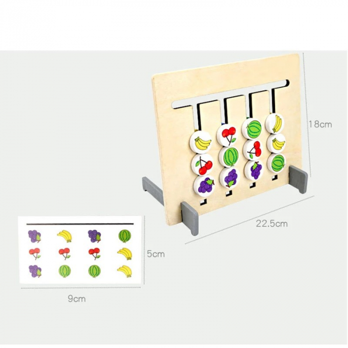Joc Montessori de tip labirint de asociere și sortare culori si fructe - FOUR COLOR LOGIC GAME [5]