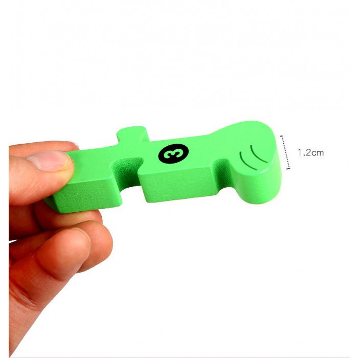 Puzzle incastru în relief din lemn CROCODIL cu numere [4]