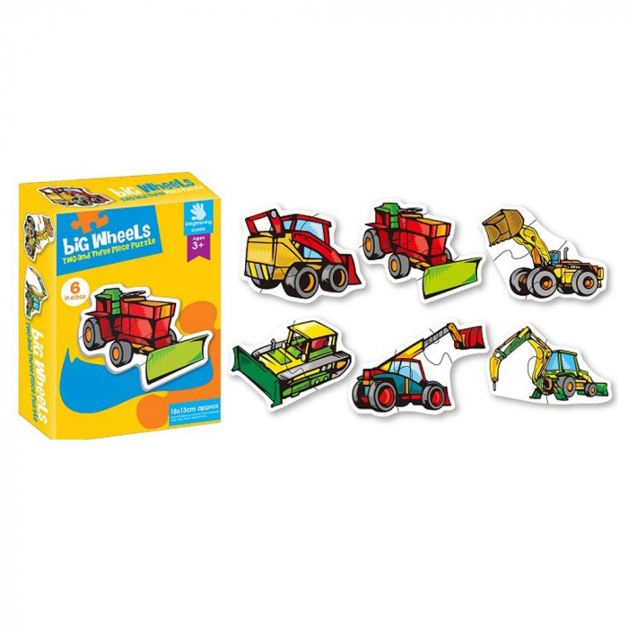Set 6 puzzle piese mari UTILAJE DE CONSTRUCŢII - Big Wheels 6 in a box [2]