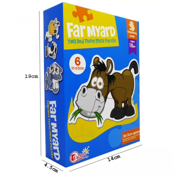 Set 6 puzzle piese mari ANIMALE DE LA FERMA- Farm Yard 6 in a box [8]