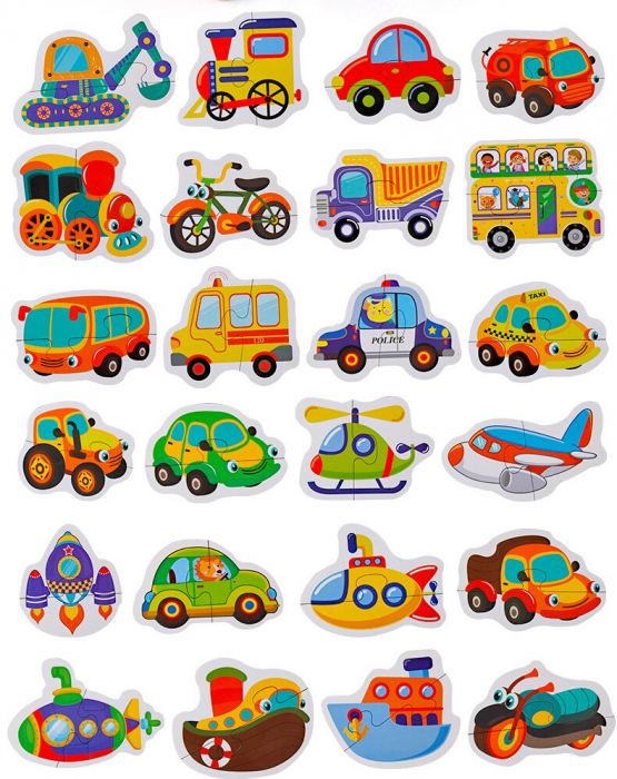 Set 24 puzzle din 2 bucăţi- VEHICULE-MY BEST PUZZLES 24 IN A BOX VEHICLE [2]