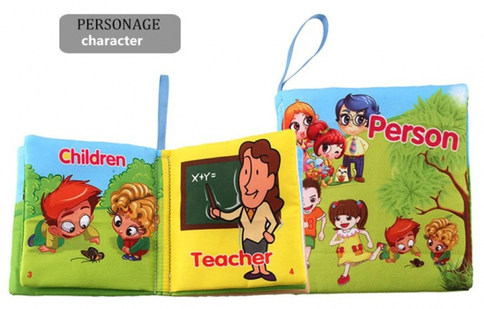 Set 3 cărticele textile cu pagini foşnăitoare şi chiţăitoare pentru bebeluşi [4]