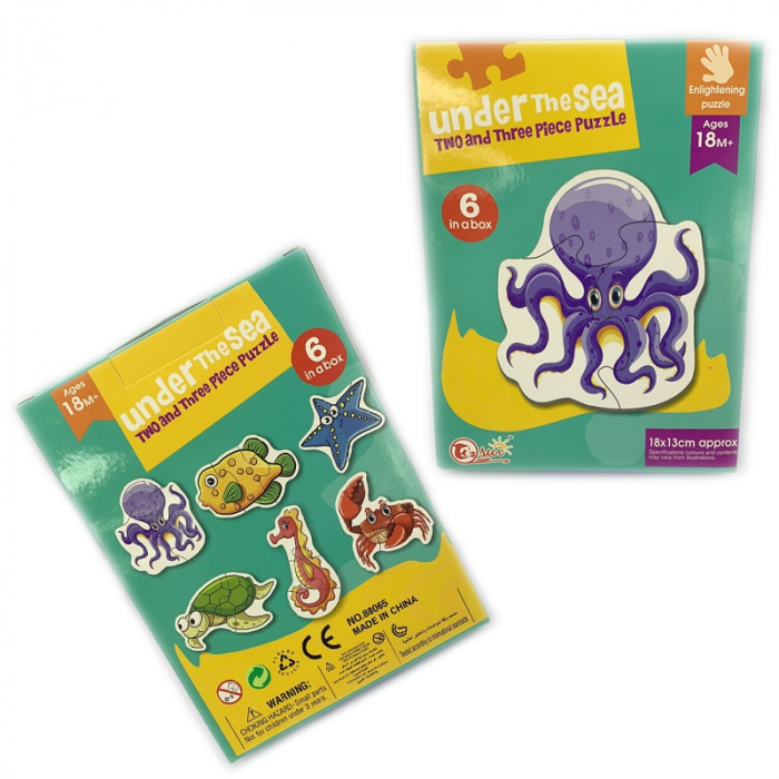 Set 6 puzzle piese mari ANIMALE MARINE - Under the sea 6 in a box [2]