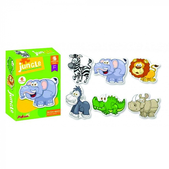 Set 6 puzzle piese mari ANIMALE DIN JUNGLĂ- Jungle 6 in a box [2]