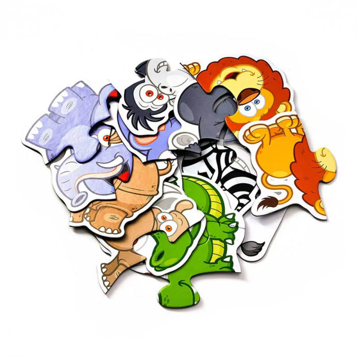 Set 6 puzzle piese mari ANIMALE DIN JUNGLĂ- Jungle 6 in a box [3]