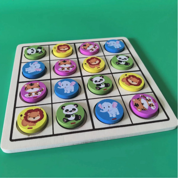 Joc 2 în 1 de logică - Sudoku animale şi X şi 0 - Animal Sudoku Chess/ Tic Tac Toe Chess [5]