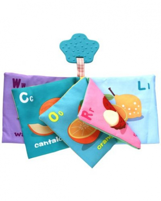 Carte textilă cu jucărie gingivală FRUCTE [2]