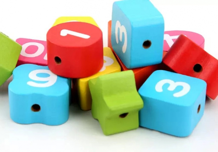 Ceas puzzle din lemn Montessori și jucărie de înșiruit SETON CLOCK [7]